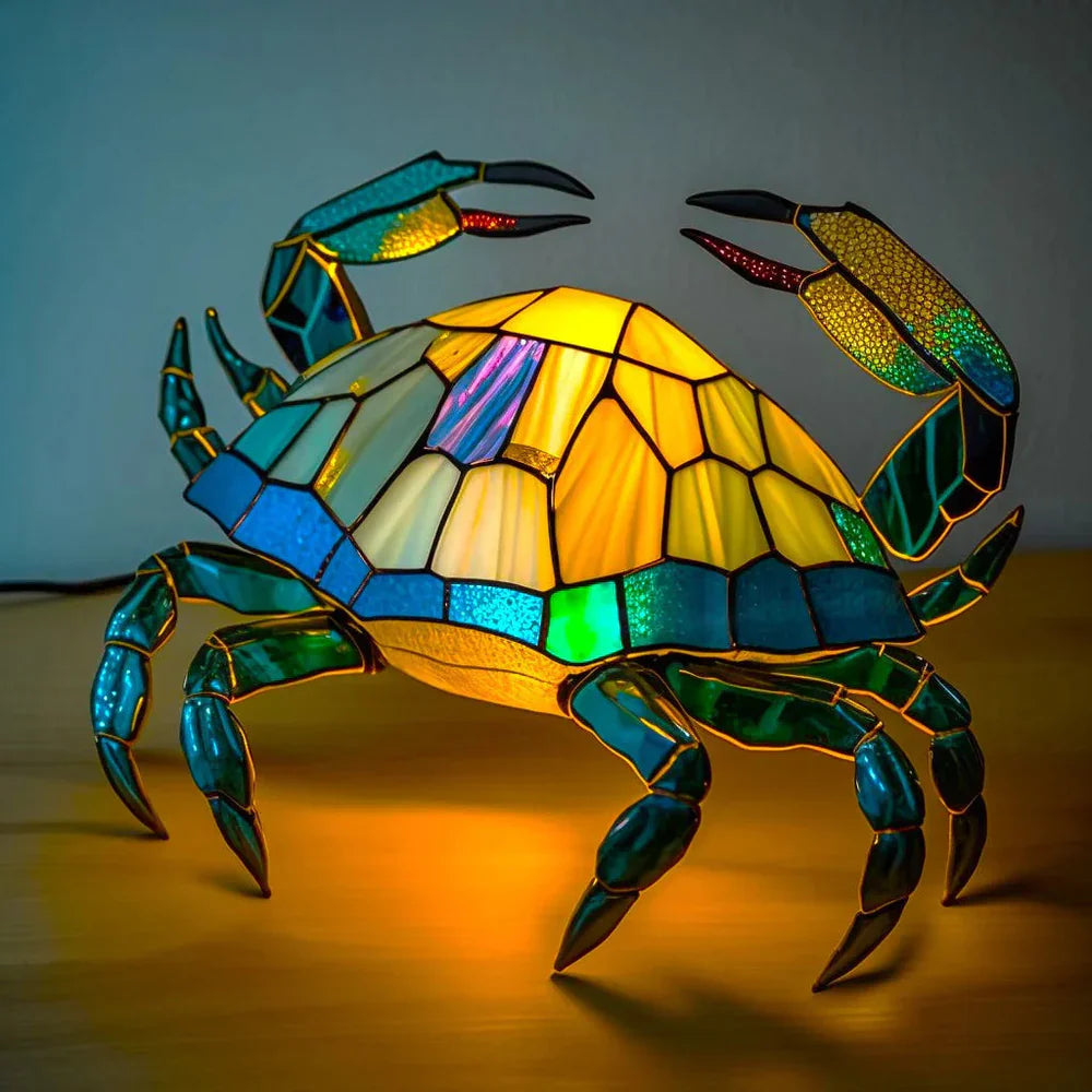 Künstlerische Tischlampe mit Tiermotiven
