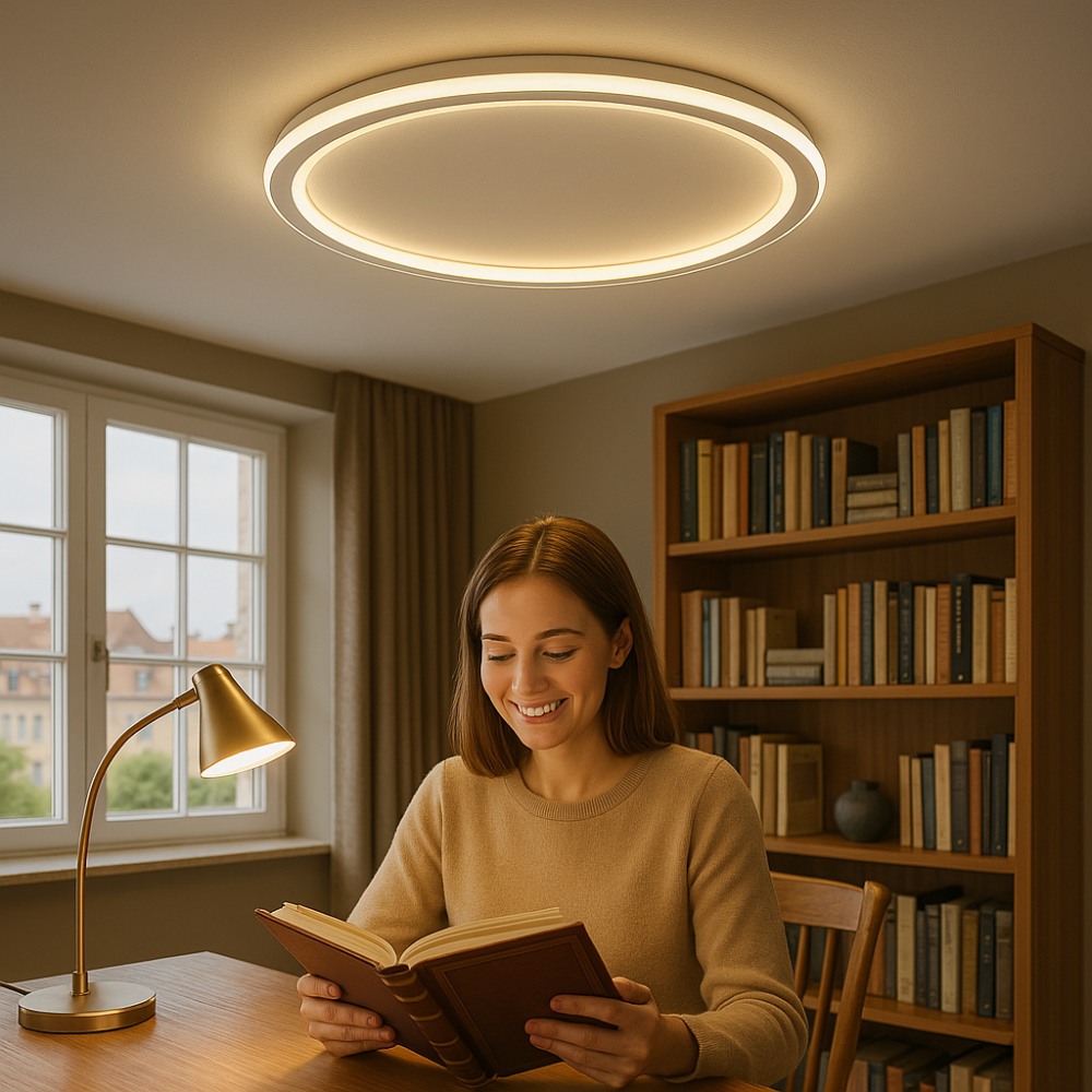 Moderne skandinavische LED-Deckenleuchte - Dimmbare, energieeffiziente und stilvolle Beleuchtung für Wohnzimmer, Esszimmer und Flur