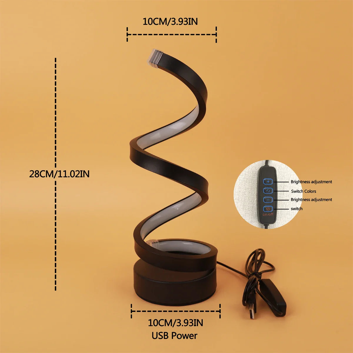 Spiral-LED-Lampe mit warmweißer Beleuchtung und Energieeinsparung