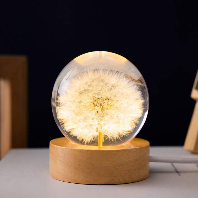 3D Kristall Blumenlampe mit USB und Harz Design