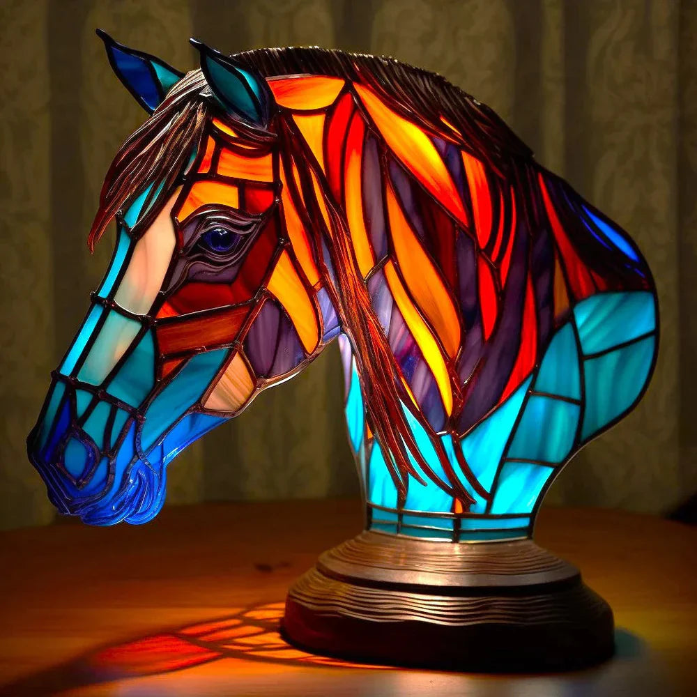 Künstlerische Tischlampe mit Tiermotiven