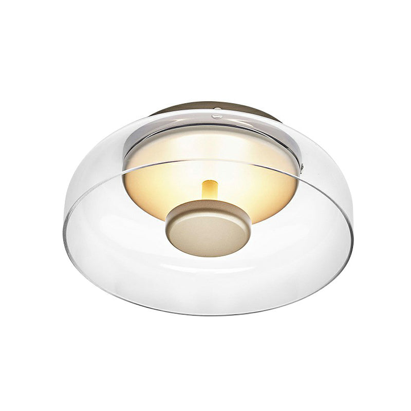 Elegante LED-Deckenleuchte aus Glas und Metall