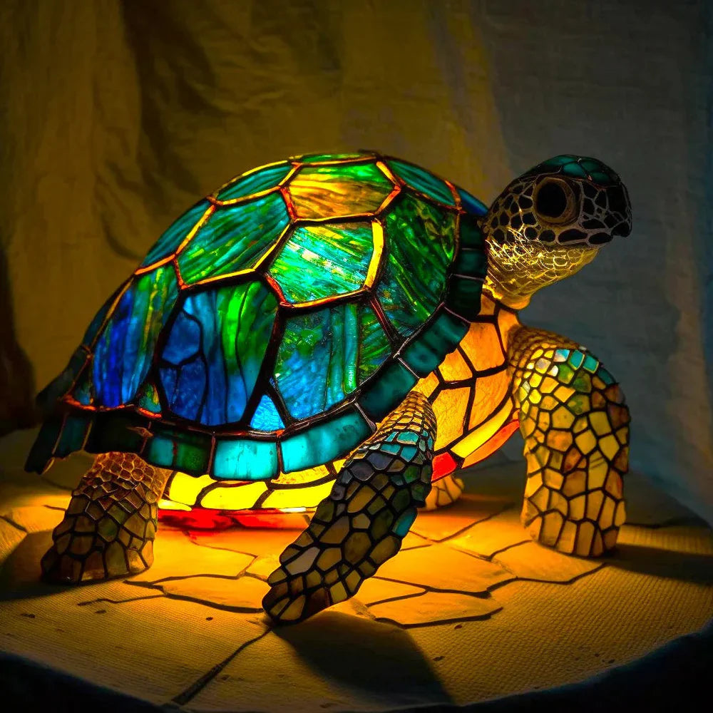 Künstlerische Tischlampe mit Tiermotiven