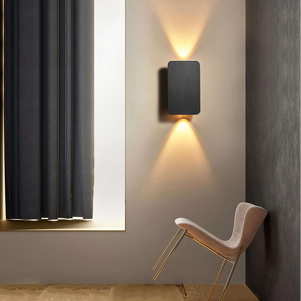 Minimalistische LED Wandleuchte aus Holz - Warm- und Kaltlicht