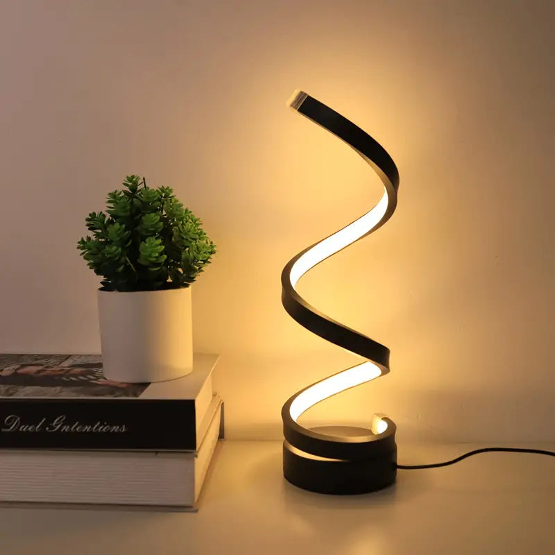 Moderne dimmbare LED Tischlampe mit spiralförmigem Design