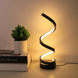 Moderne dimmbare LED Tischlampe mit spiralförmigem Design