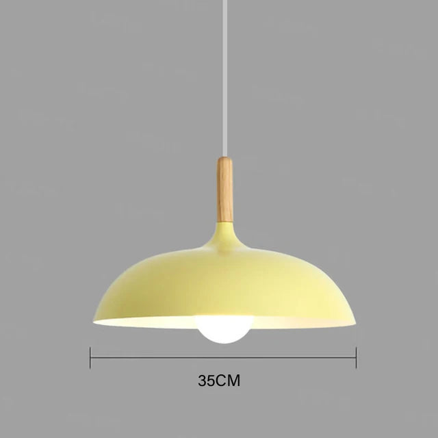 Moderne skandinavische Eichenholz LED Deckenlampe