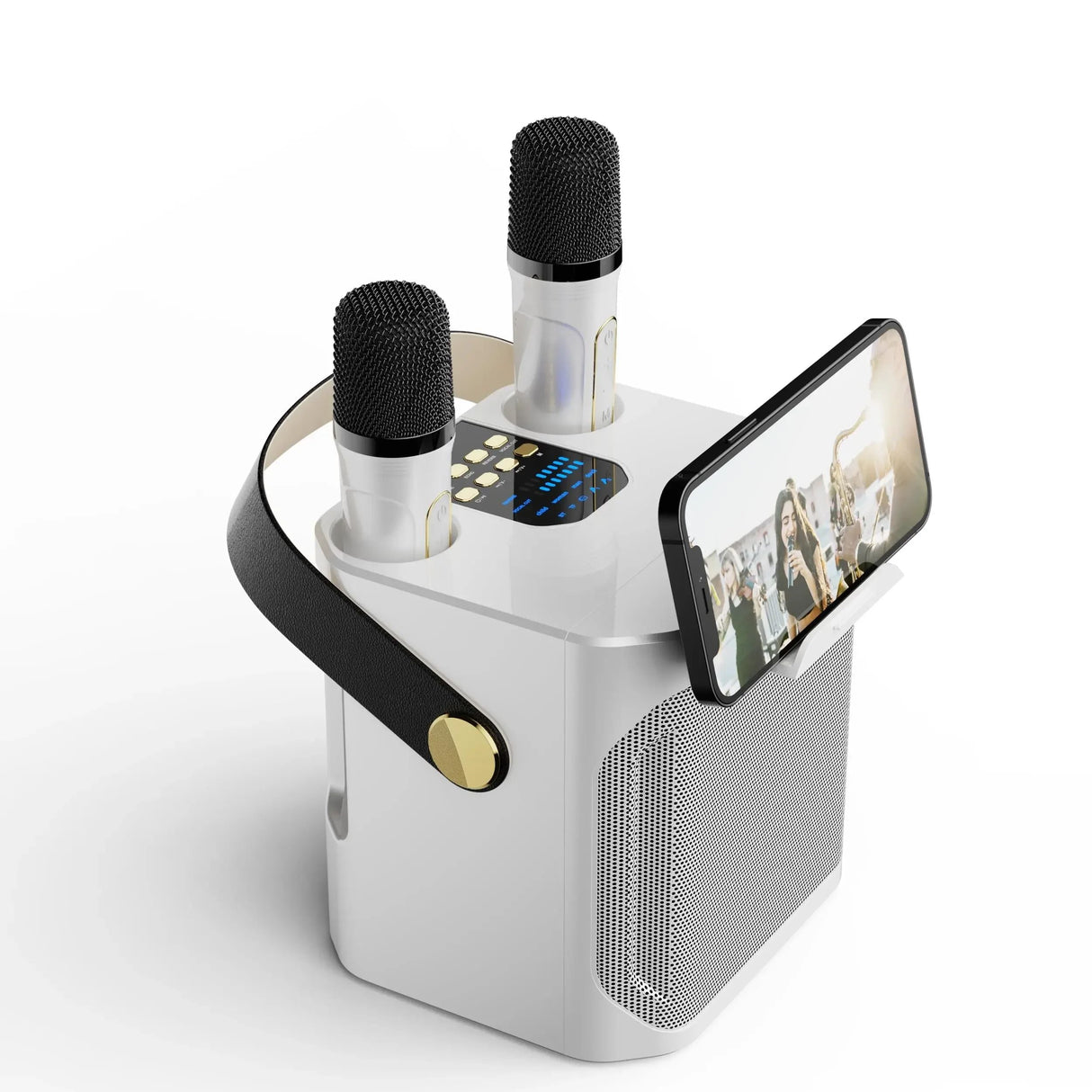 Tragbarer Karaoke Bluetooth Lautsprecher mit 360° Surround und Subwoofer
