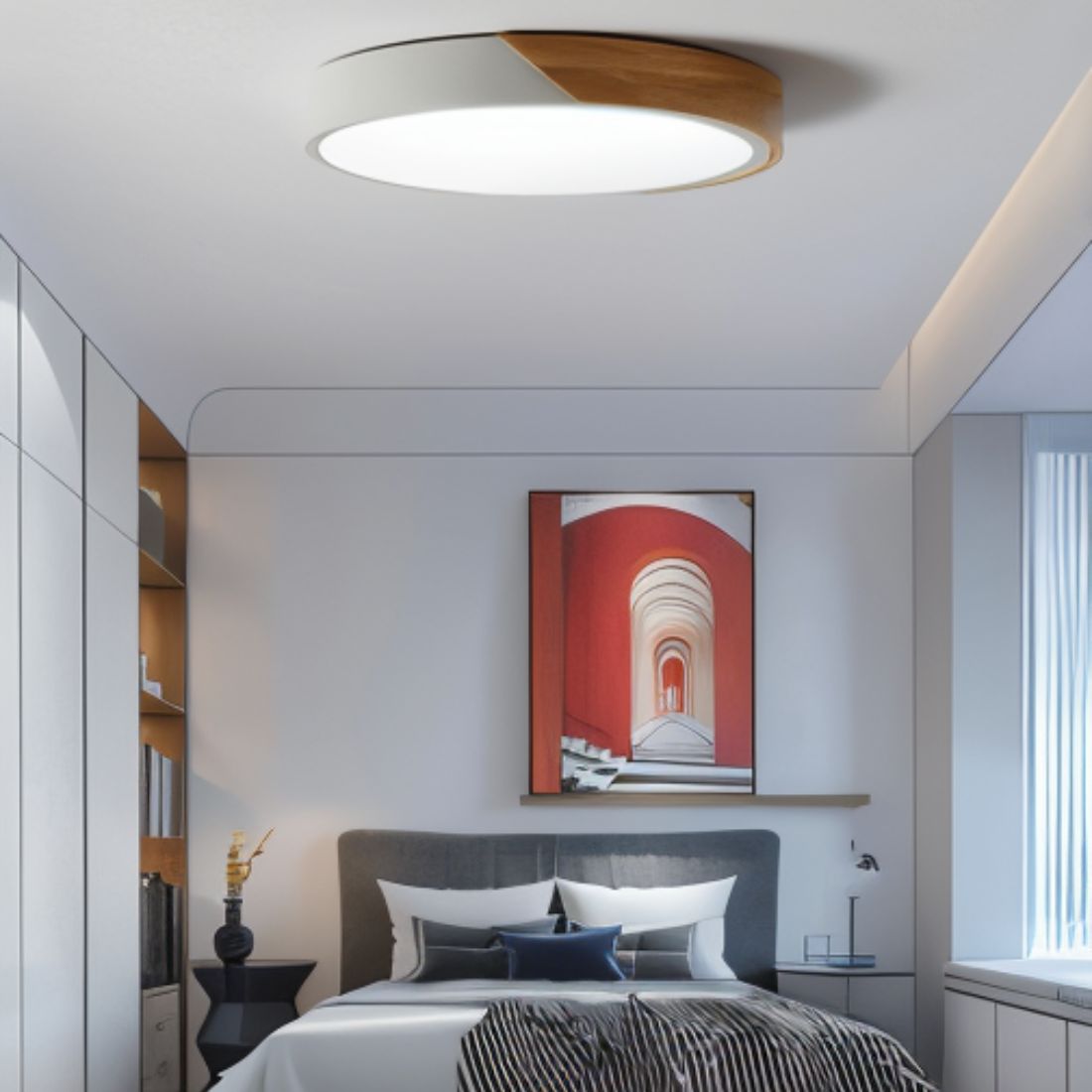 LumaLite - Stilvolle LED-Deckenleuchte mit Holz und Acryl-Diffusor