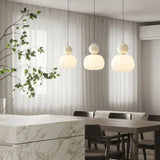 Elegante Pendelleuchte im cremefarbenen Art Deco Stil