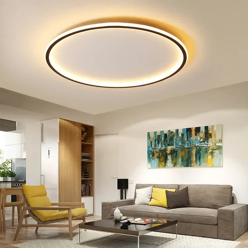Moderne skandinavische LED-Deckenleuchte - Dimmbare, energieeffiziente und stilvolle Beleuchtung für Wohnzimmer, Esszimmer und Flur