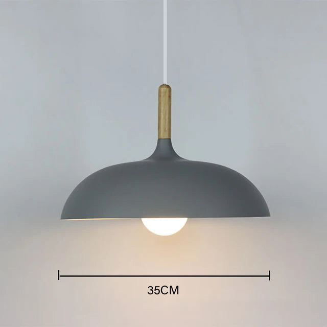 Moderne skandinavische Eichenholz LED Deckenlampe