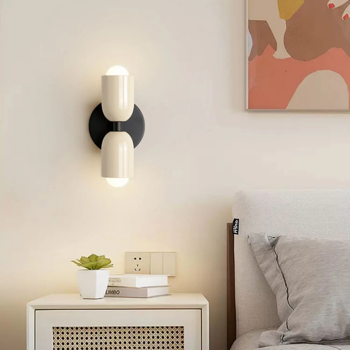 Nordic Energiesparende LED Wandleuchte mit Zwei Köpfen aus Edelstahl