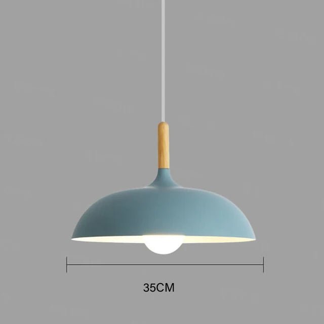 Moderne skandinavische Eichenholz LED Deckenlampe