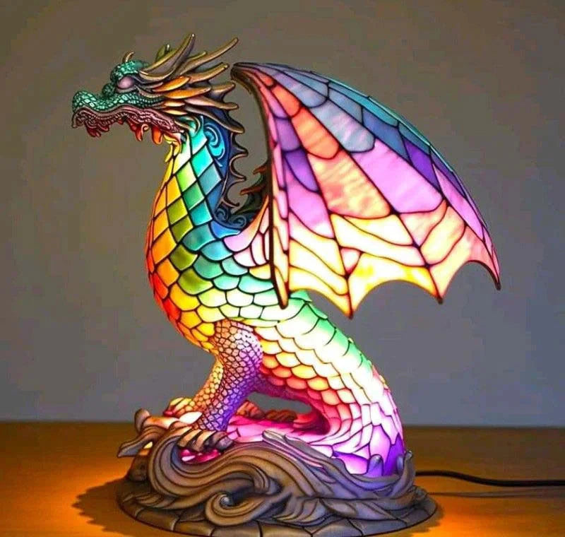 Künstlerische Tischlampe mit Tiermotiven