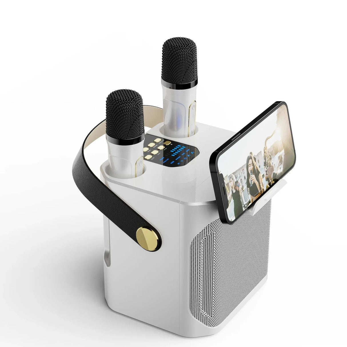 Tragbarer Karaoke Bluetooth Lautsprecher mit 360° Surround und Subwoofer