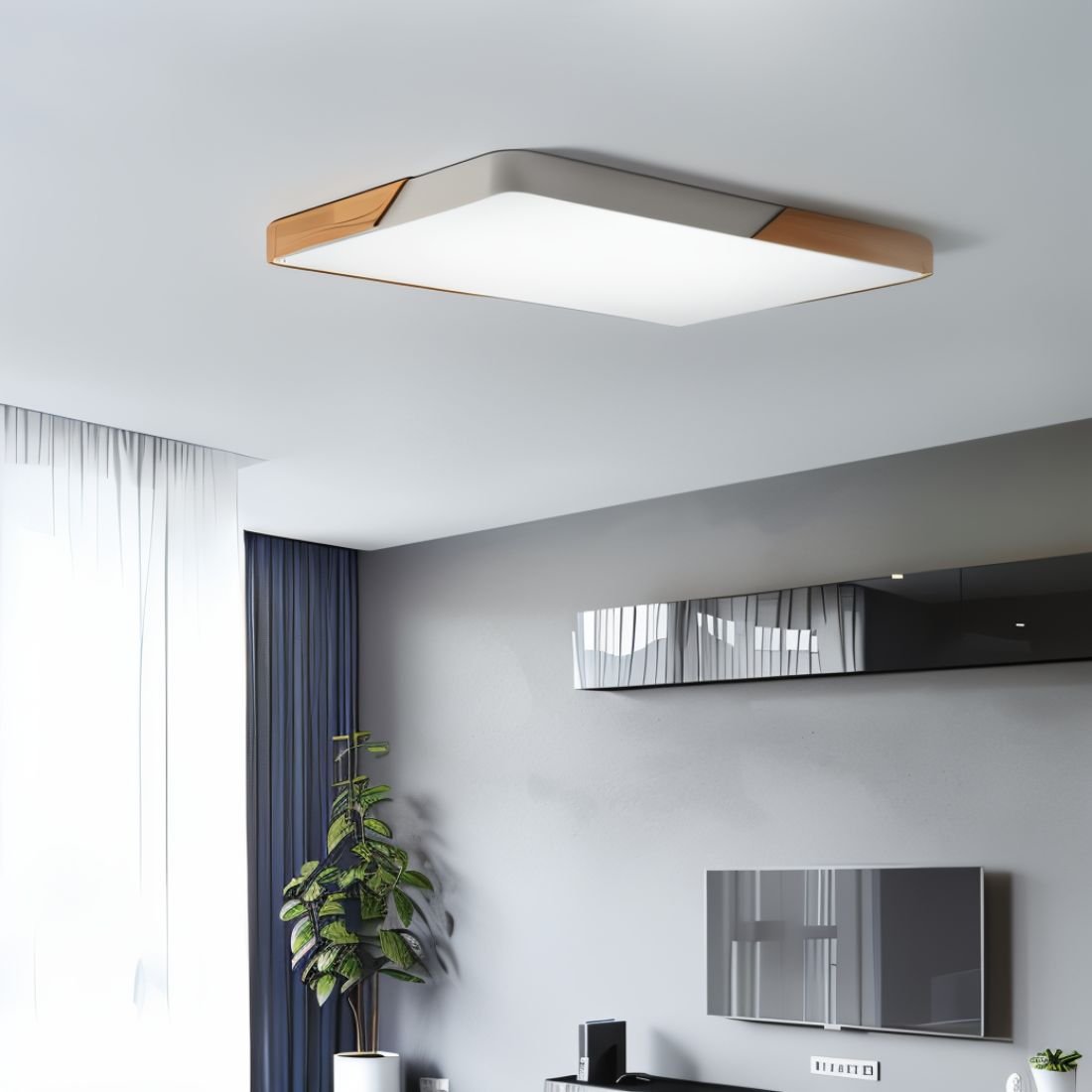 LumaLite - Stilvolle LED-Deckenleuchte mit Holz und Acryl-Diffusor