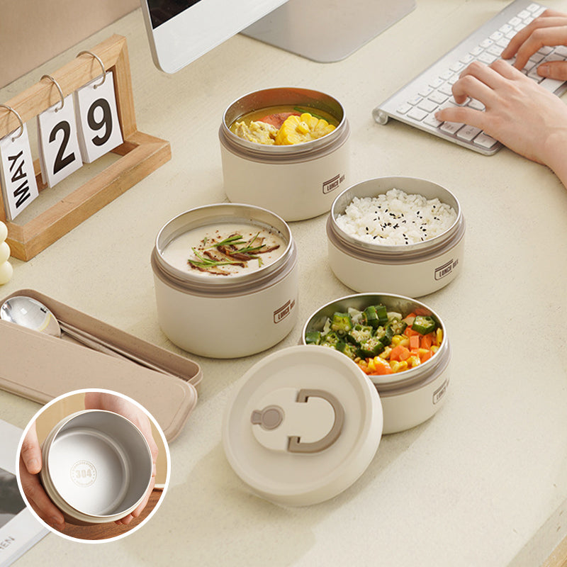 Mehrlagige isolierte Lunchbox mit Tragetasche – Auslaufsicher, Edelstahl, hält Speisen stundenlang warm oder kalt, ideal für Schule, Arbeit und unterwegs