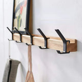 Wandgarderobe Schwarz – Verstellbare Haken – 40 cm – Skandinavisches Design
