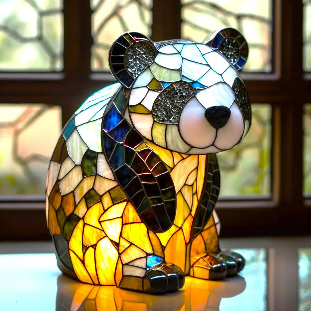 Künstlerische Tischlampe mit Tiermotiven