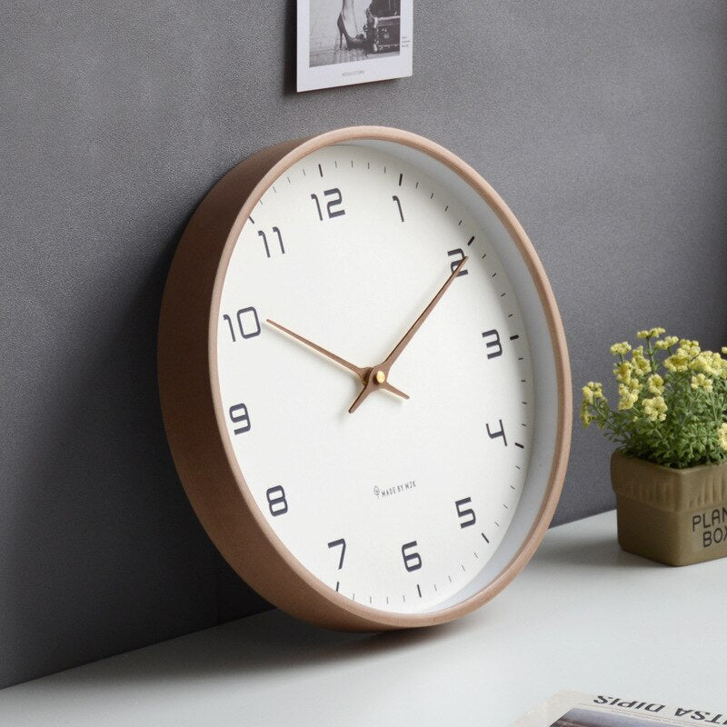 Runde Minimalistische Skandinavische Holz Wanduhr 30cm