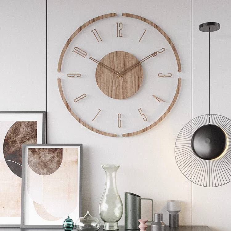 Skandinavische Holz-Wanduhr - Stilvolles, Ruhiges und Zeitloses Design