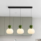 Elegante Pendelleuchte im cremefarbenen Art Deco Stil