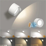 Kabellose LED-Wandleuchte mit 360° Drehfunktion und Touch-Bedienung