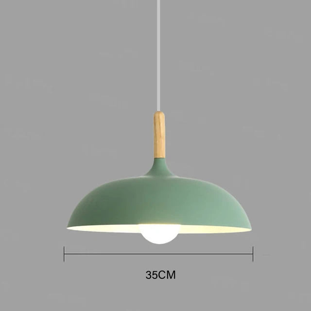 Moderne skandinavische Eichenholz LED Deckenlampe