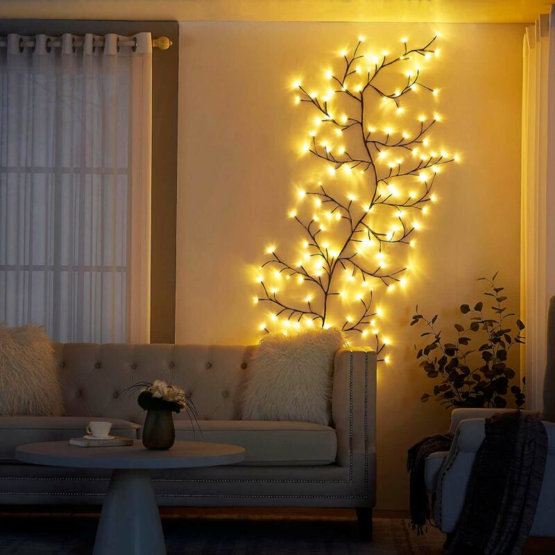 Wandleuchte mit Natürlichem Astdesign und Warmem Licht