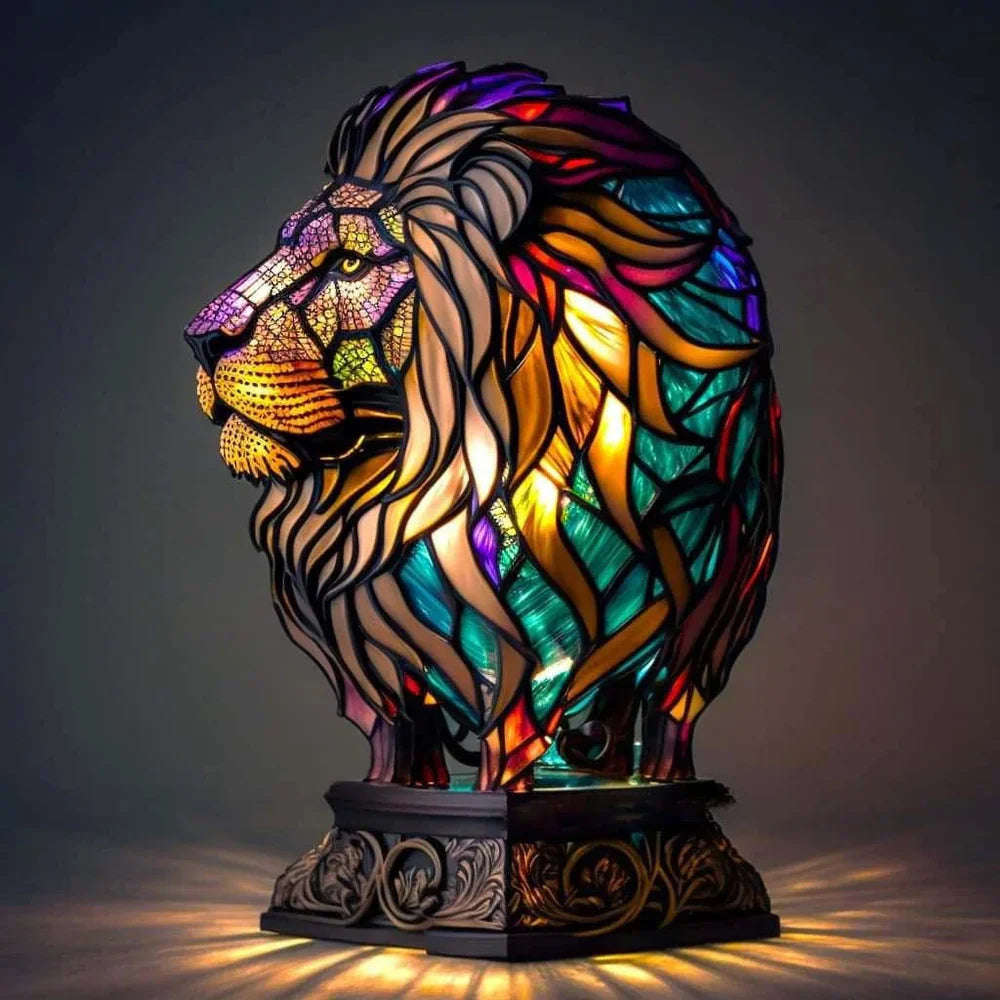 Künstlerische Tischlampe mit Tiermotiven