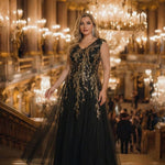 Ines | Sukienka z Haftem i Cekinami