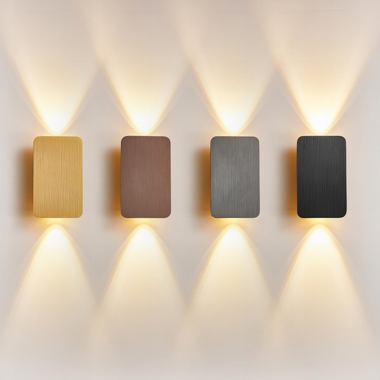 Minimalistische LED Wandleuchte aus Holz - Warm- und Kaltlicht