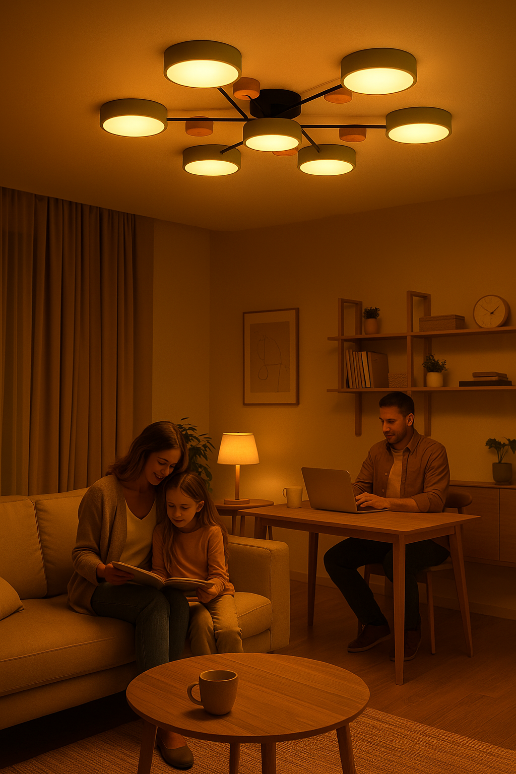 Skandinavische LED-Deckenleuchte - Modernes, Energiesparendes und Nachhaltiges Design