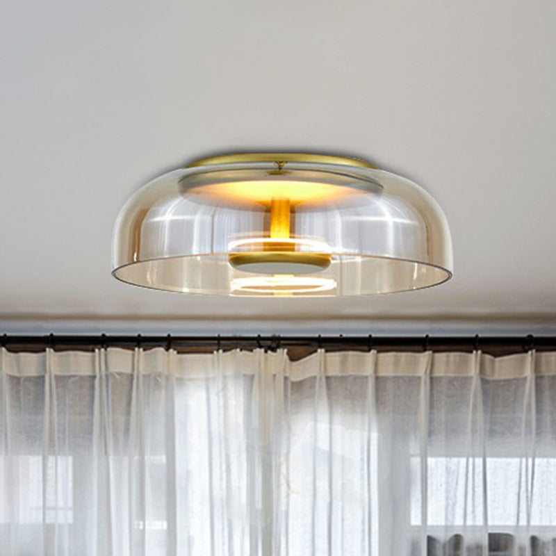 Elegante LED-Deckenleuchte aus Glas und Metall