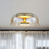 Elegante LED-Deckenleuchte aus Glas und Metall