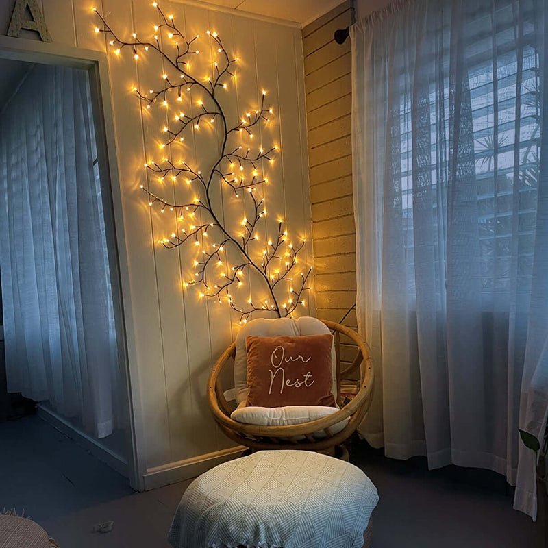 Wandleuchte mit Natürlichem Astdesign und Warmem Licht