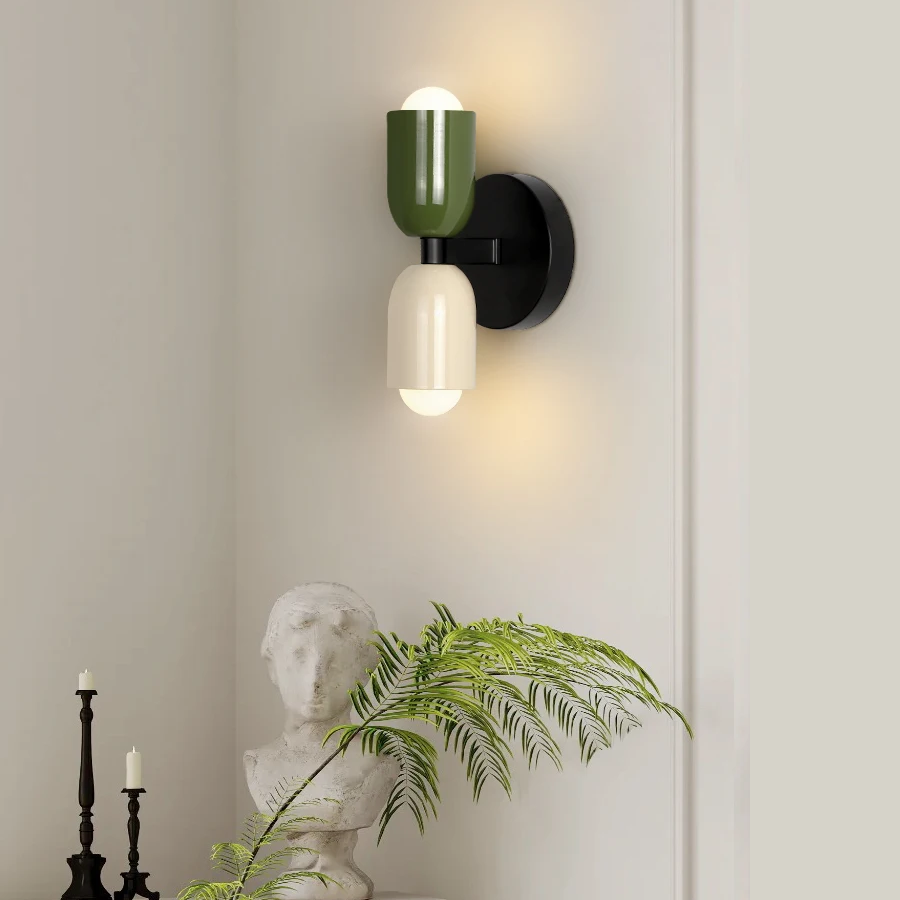 Nordic Energiesparende LED Wandleuchte mit Zwei Köpfen aus Edelstahl