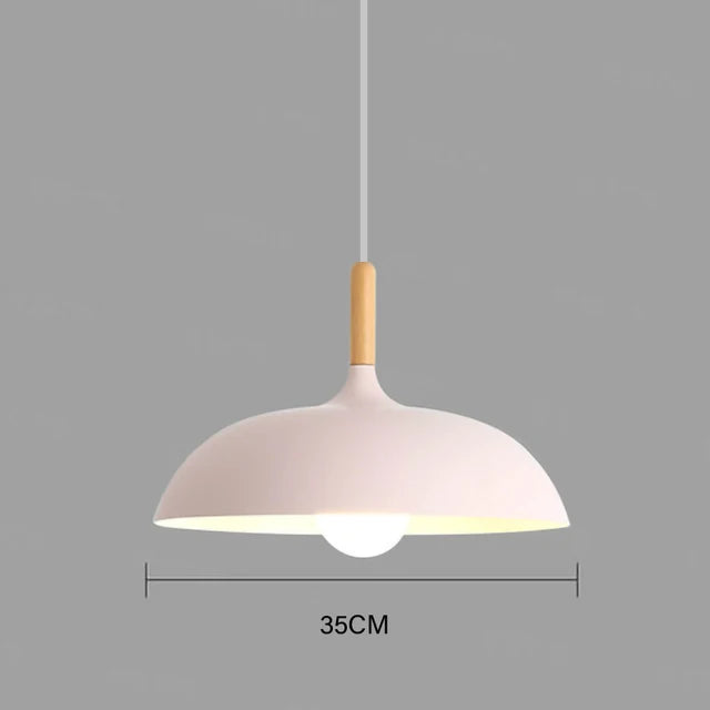 Moderne skandinavische Eichenholz LED Deckenlampe