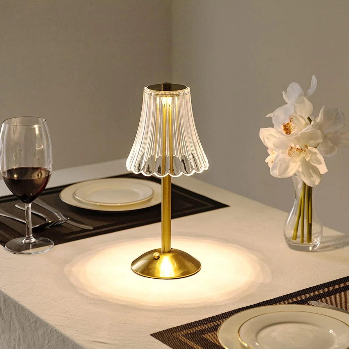 Kabellose Vintage Tischlampe mit Touch-Bedienung und USB-aufladbarem Akku