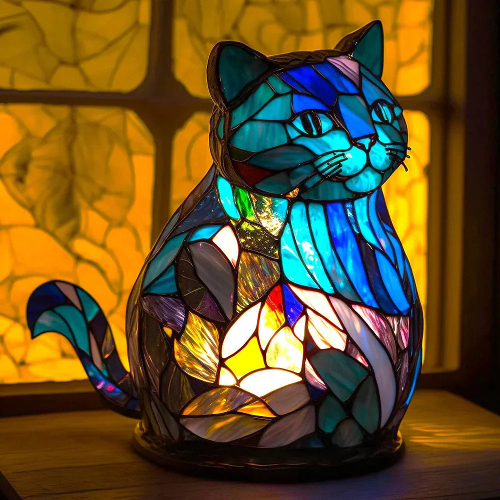 Künstlerische Tischlampe mit Tiermotiven