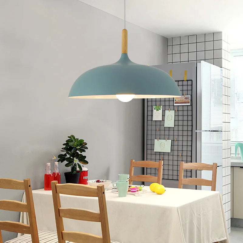 Moderne skandinavische Eichenholz LED Deckenlampe